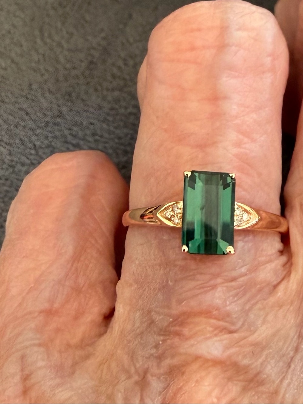 Tourmaline and Diamond 18k - Picture 5 of 9